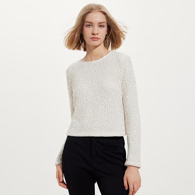 Женский свитер Tatu с длинным рукавом из блестящего трикотажа S